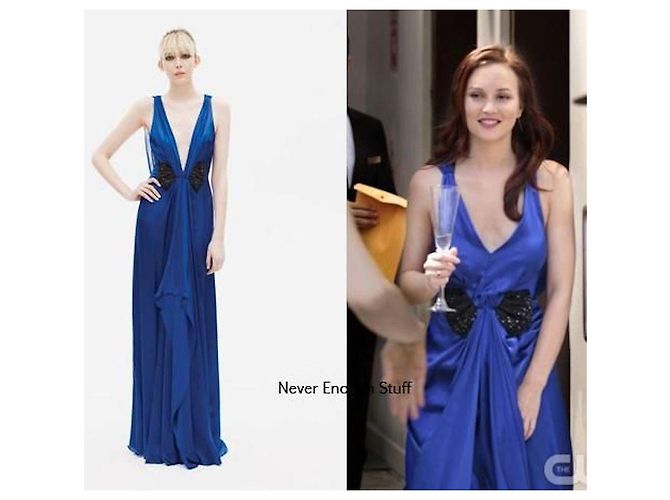 Vestido de noche de seda azul Jenny Packham - vista 5