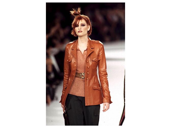 Chanel Lederjacke Braun Herbst 1996 - Ansicht 2