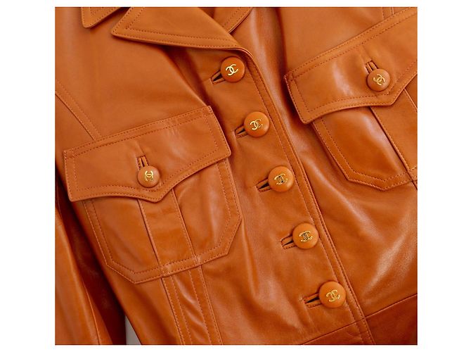 Chanel Lederjacke Braun Herbst 1996 - Ansicht 4