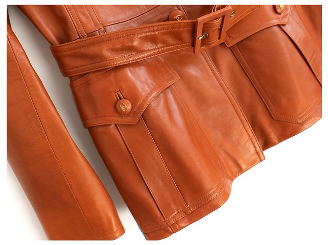 Chanel Lederjacke Braun Herbst 1996 - Ansicht 5