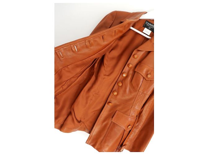 Chanel Lederjacke Braun Herbst 1996 - Ansicht 8