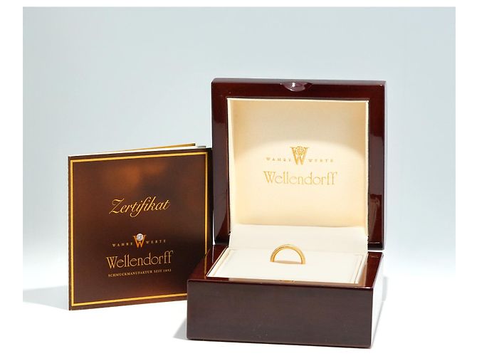 Anello Wellendorff Engelsschimmer Oro 750/18K 12,7 g Mis. 52 rotante Full Set - vista 8