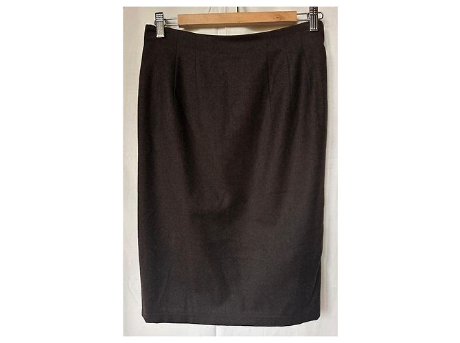 Gonna Jil Sander in lana e cachemire marrone - vista 2