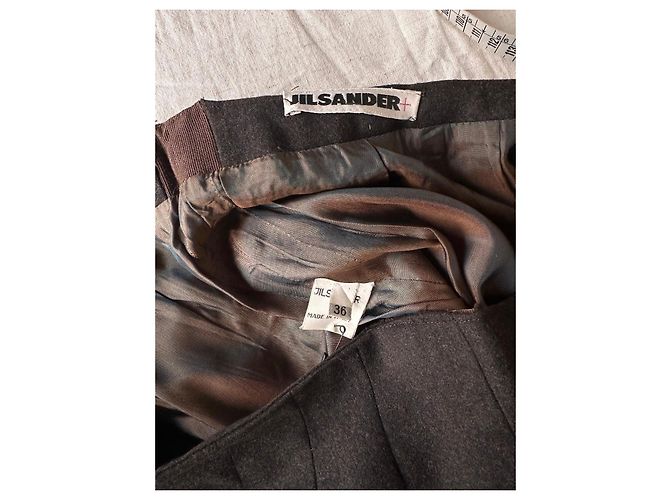 Gonna Jil Sander in lana e cachemire marrone - vista 3