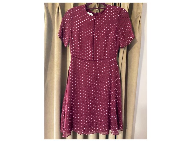 Hobbs Cecily Spot Kleid Burgundy Ivory - Ansicht 2