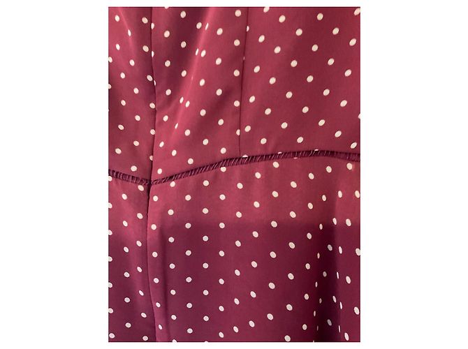 Hobbs Cecily Spot Kleid Burgundy Ivory - Ansicht 4