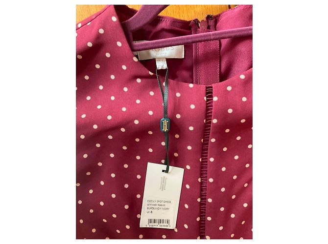 Hobbs Cecily Spot Kleid Burgundy Ivory - Ansicht 5