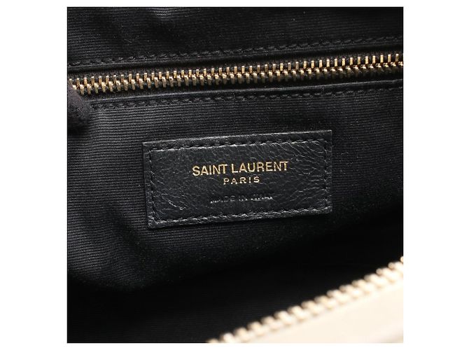 Borsa a tracolla Yves Saint Laurent in pelle avorio - vista 4