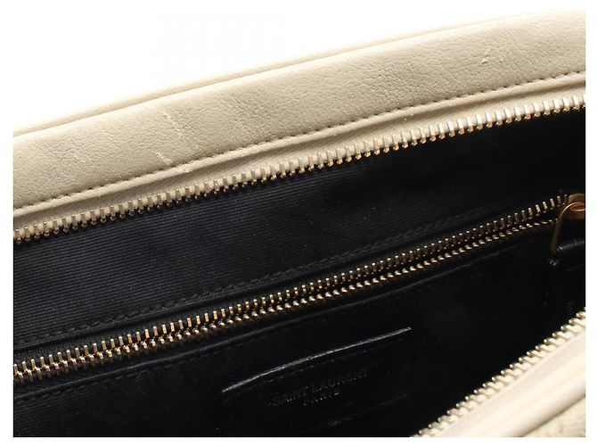 Borsa a tracolla Yves Saint Laurent in pelle avorio - vista 5