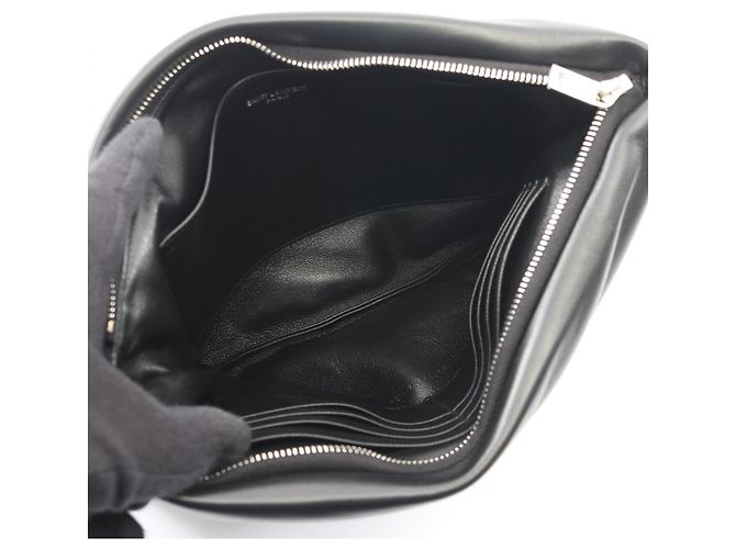 Borsa a pochette in pelle nera Yves Saint Laurent - vista 3