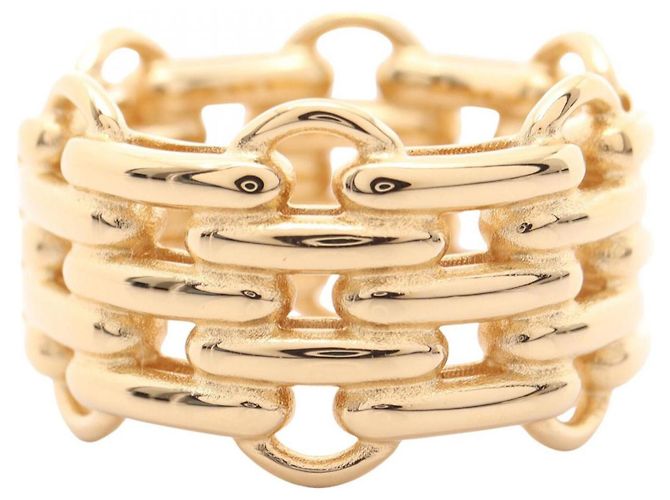 Anillo banda Chanel chapado en oro - vista 2