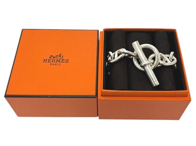 Hermès Bracciale con charm Hermes Chaine d'Ancre TGM Silver - vista 9