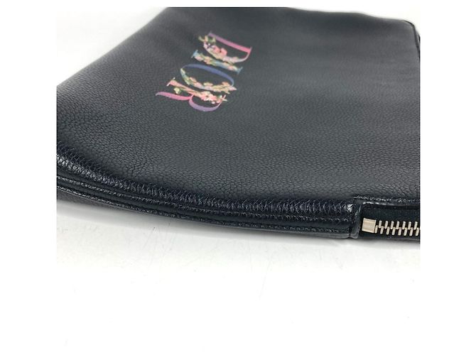 Borsa a pochette Christian Dior in pelle nera - vista 3