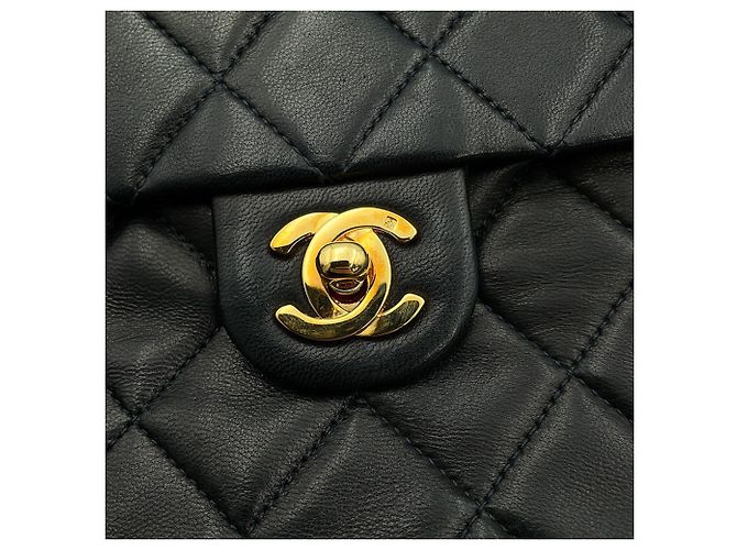 Borsa a tracolla Chanel in pelle nera con catena - vista 11