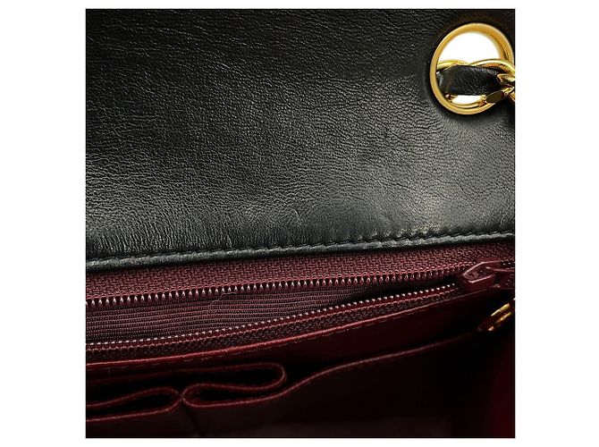Borsa a tracolla Chanel in pelle nera con catena - vista 14