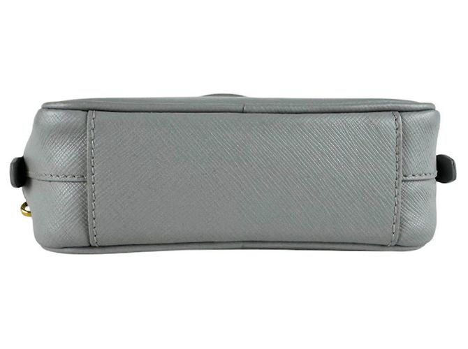 Sac à épaule Prada en cuir gris - vue 4