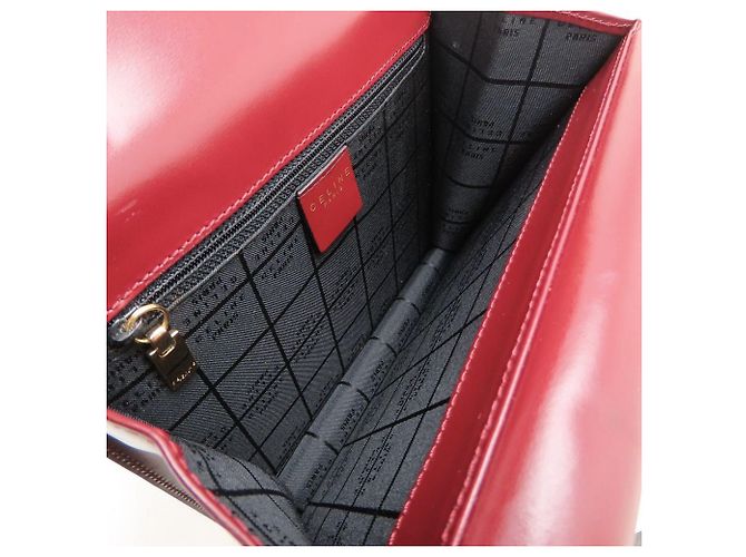 Céline Bolso Celine Double Flap en rojo vino - vista 7