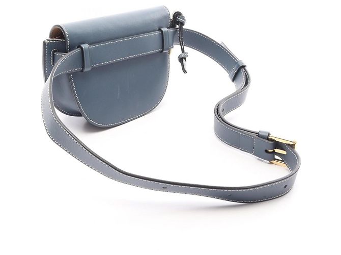 Borsello Loewe Gate in pelle blu - vista 2