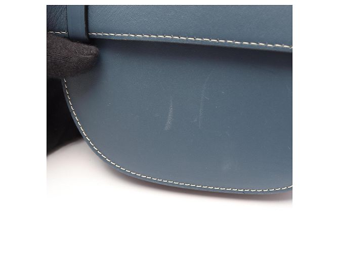 Borsello Loewe Gate in pelle blu - vista 8