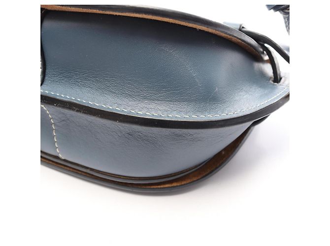 Borsello Loewe Gate in pelle blu - vista 9