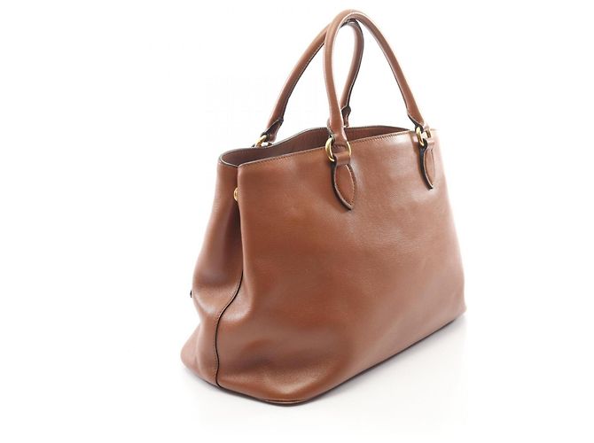 Prada 2-Way Handtasche aus braunem Leder - Ansicht 2