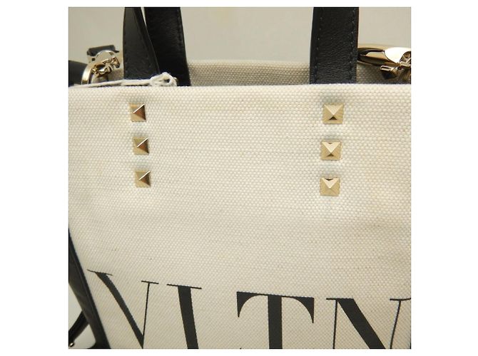 Borsa Tote Valentino Garavani in tela e pelle - vista 11