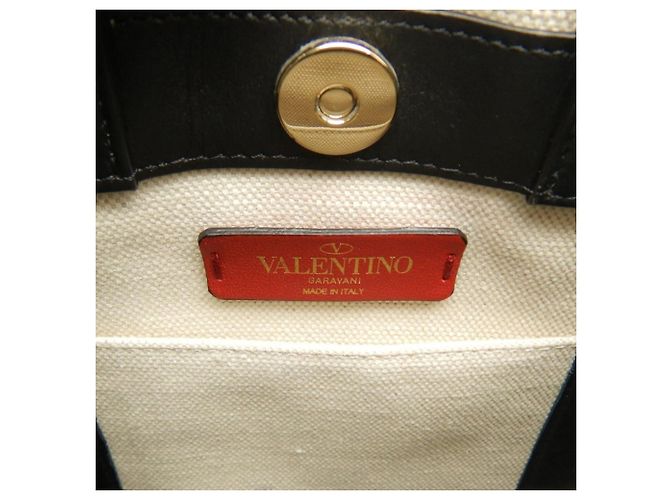 Borsa Tote Valentino Garavani in tela e pelle - vista 16