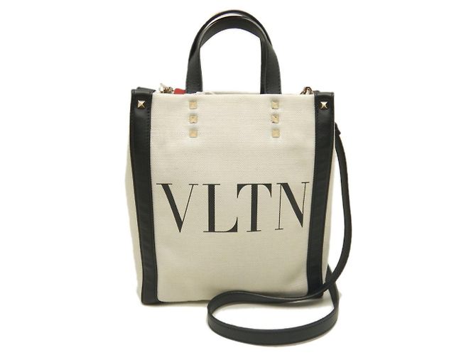 Borsa Tote Valentino Garavani in tela e pelle - vista 2