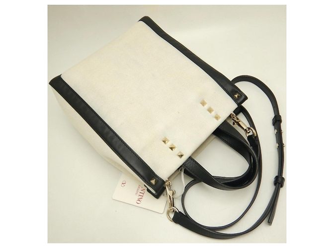 Borsa Tote Valentino Garavani in tela e pelle - vista 4