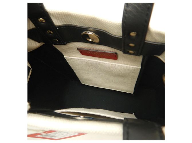 Borsa Tote Valentino Garavani in tela e pelle - vista 5