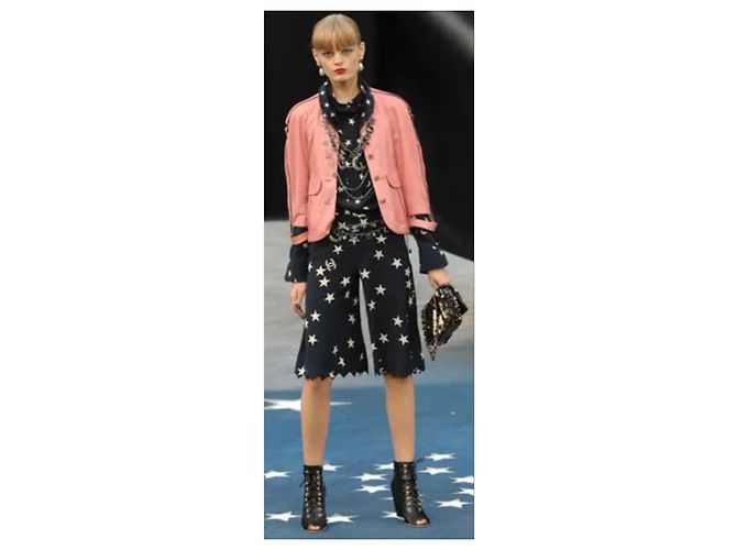 Chanel Borsa a patta media Summer Nights Paillettes Blu e Oro - vista 2