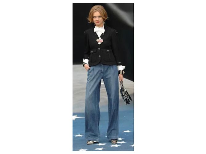 Chanel Borsa a patta media Summer Nights Paillettes Blu e Oro - vista 4