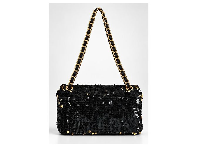 Chanel Borsa a patta media Summer Nights Paillettes Blu e Oro - vista 7