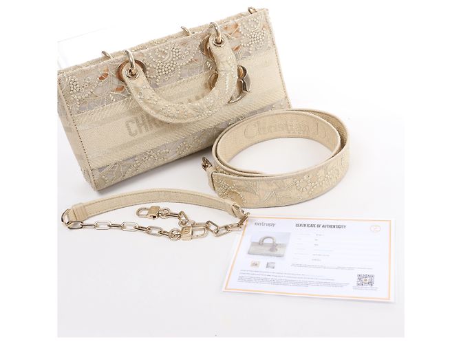 Borsa 2Way Dior Lady D-Joy Racing in Beige - vista 10