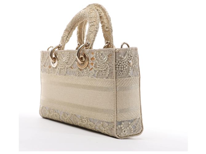 Borsa 2Way Dior Lady D-Joy Racing in Beige - vista 3
