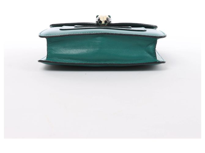 Bulgari Borsa a tracolla con catena in pelle Bvlgari Serpenti Forever in Green - vista 6