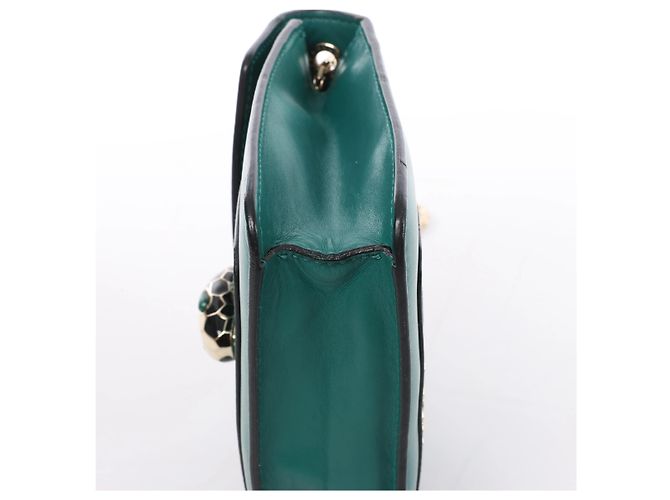 Bulgari Borsa a tracolla con catena in pelle Bvlgari Serpenti Forever in Green - vista 8