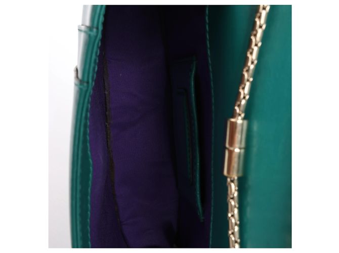 Bulgari Borsa a tracolla con catena in pelle Bvlgari Serpenti Forever in Green - vista 9
