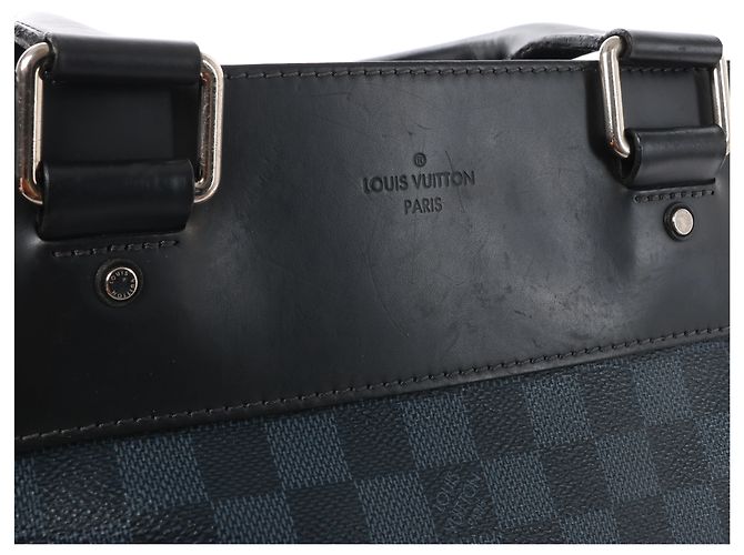 Borsa Louis Vuitton Cabas Voyage Damier Cobalt in blu navy x nero N41397 - vista 10