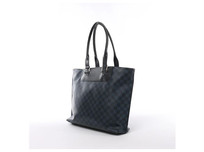 Borsa Louis Vuitton Cabas Voyage Damier Cobalt in blu navy x nero N41397 - vista 3