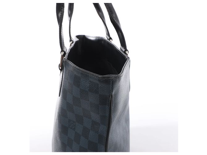 Borsa Louis Vuitton Cabas Voyage Damier Cobalt in blu navy x nero N41397 - vista 4