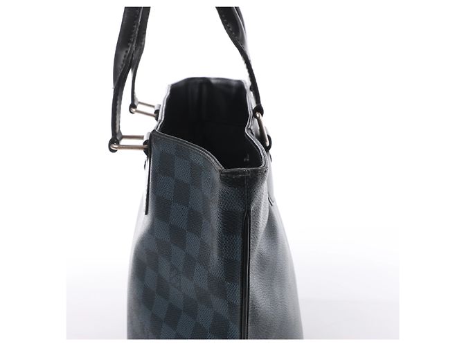 Borsa Louis Vuitton Cabas Voyage Damier Cobalt in blu navy x nero N41397 - vista 5