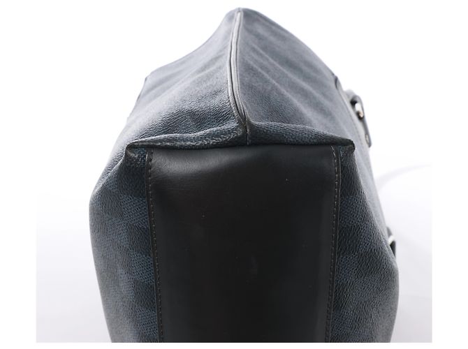 Borsa Louis Vuitton Cabas Voyage Damier Cobalt in blu navy x nero N41397 - vista 9