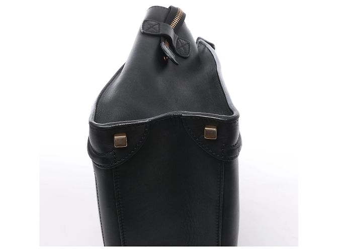 Céline Sac à main Celine Luggage Micro Shopper en cuir noir - vue 10