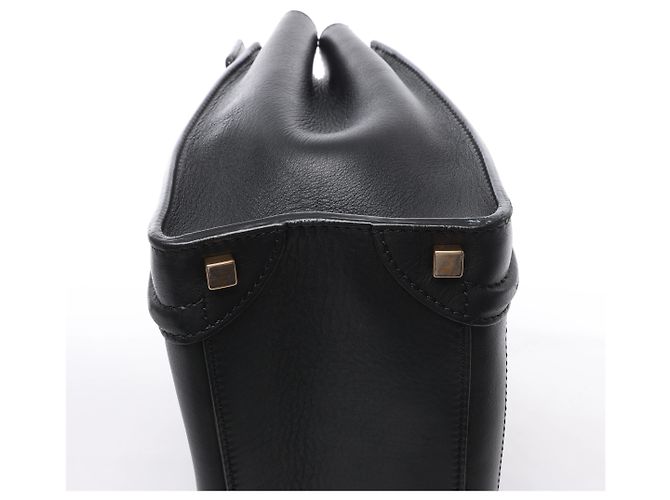 Céline Sac à main Celine Luggage Micro Shopper en cuir noir - vue 11