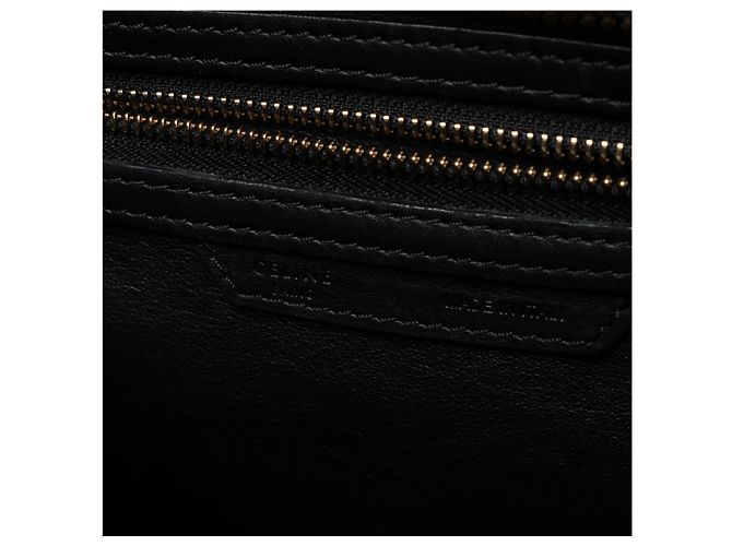 Céline Sac à main Celine Luggage Micro Shopper en cuir noir - vue 14