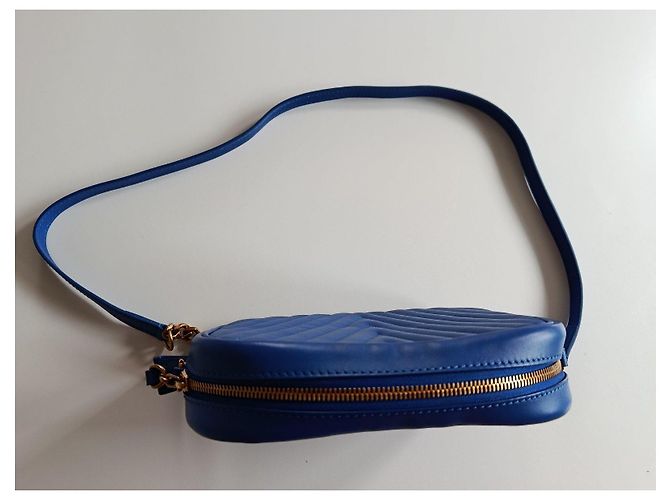Louis Vuitton Camera Bag Schultertasche aus blauem Leder - Ansicht 10