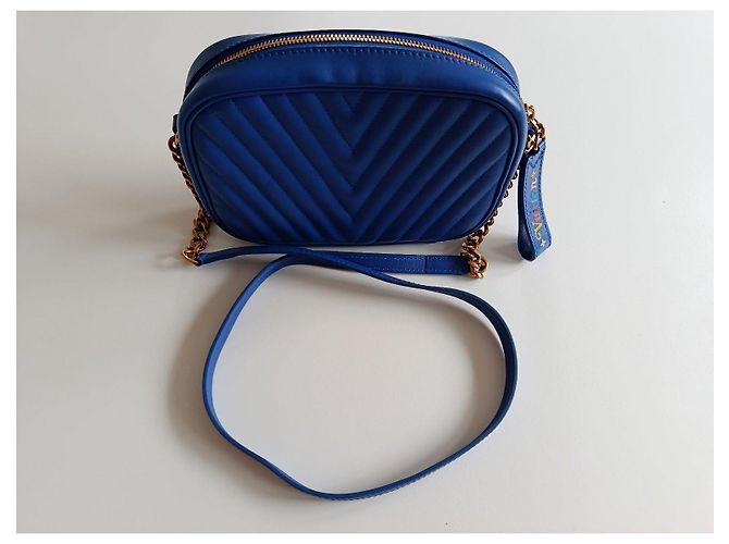 Louis Vuitton Camera Bag Schultertasche aus blauem Leder - Ansicht 12