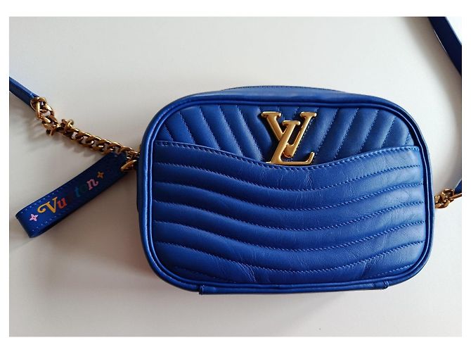 Louis Vuitton Camera Bag Schultertasche aus blauem Leder - Ansicht 14
