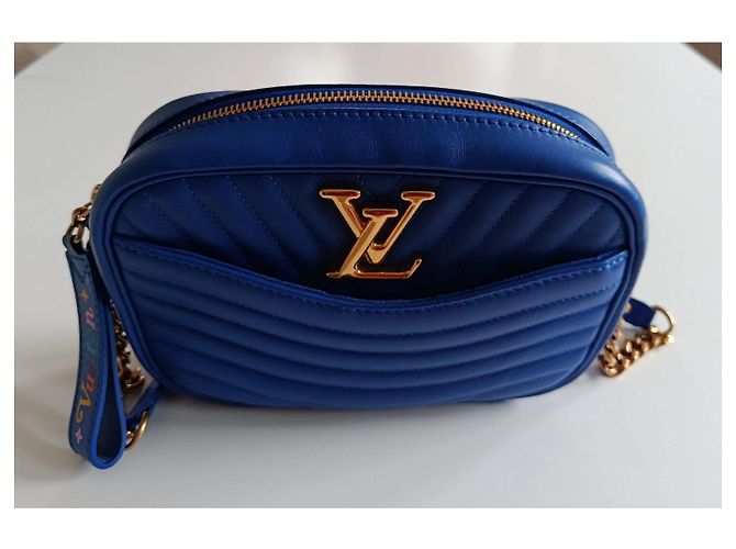 Louis Vuitton Camera Bag Schultertasche aus blauem Leder - Ansicht 15